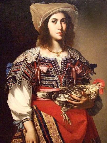 Massimo Stanzione Woman in Neapolitan Costume by Massimo Stanzione 1635 Italian oil China oil painting art